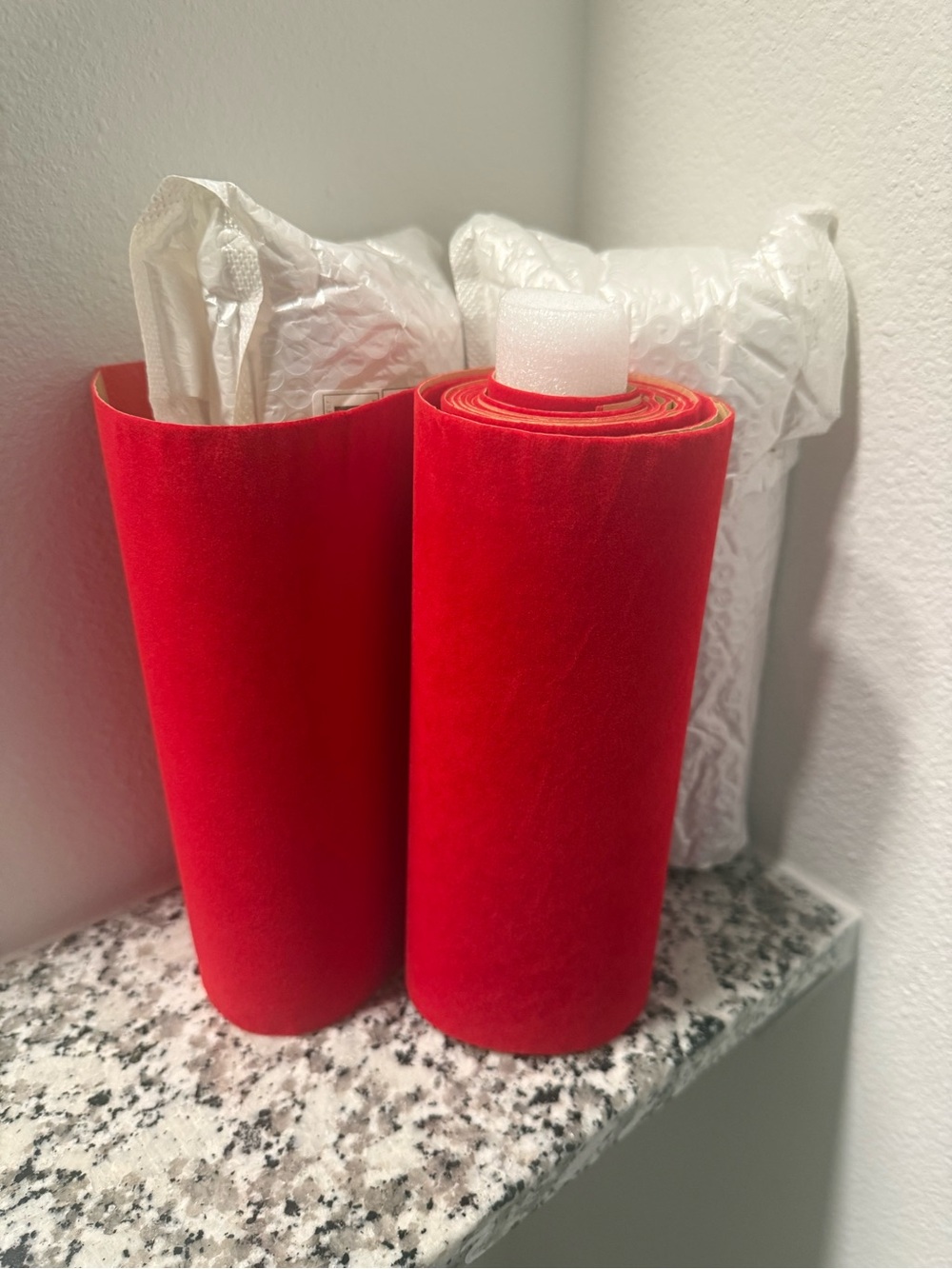 Red Velvet Drawer Liner Roll for Car interior